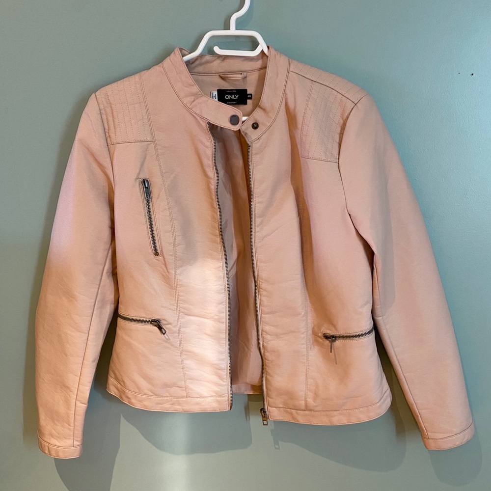 Pink leather jacket